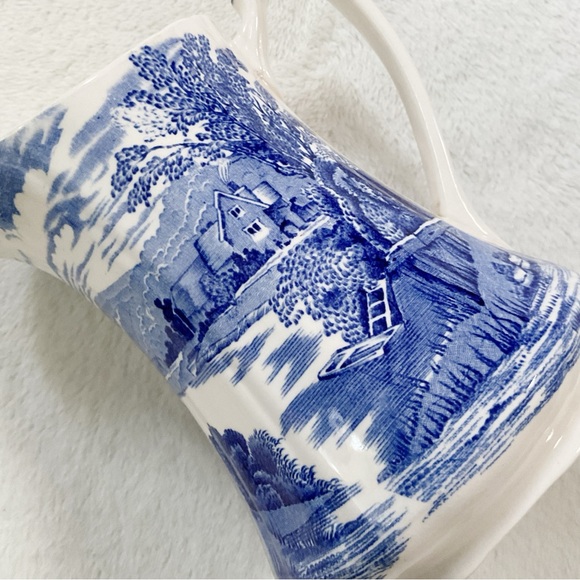 Alfred Meakin “Tintern” Blue White Transferware Pitcher England 1950s 28oz - Picture 9 of 16
